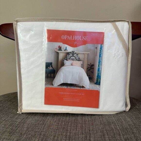 Opalhouse Garment Washed Embroidered Duvet Cover Set- Size Twin/Twin XL - Picture 8 of 9
